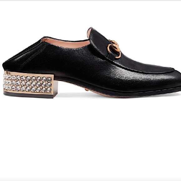 Gucci Horsebit Leather Loafer with Crystals Mules/Slides - Picture 2 of 11